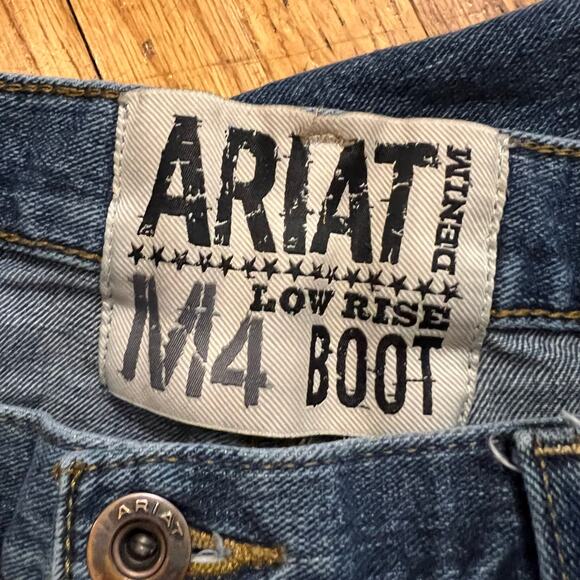 Ariat Jeans Mens 38 X32 Low Rise Boot Cotton Whisker Blue Denim Western - Picture 6 of 11